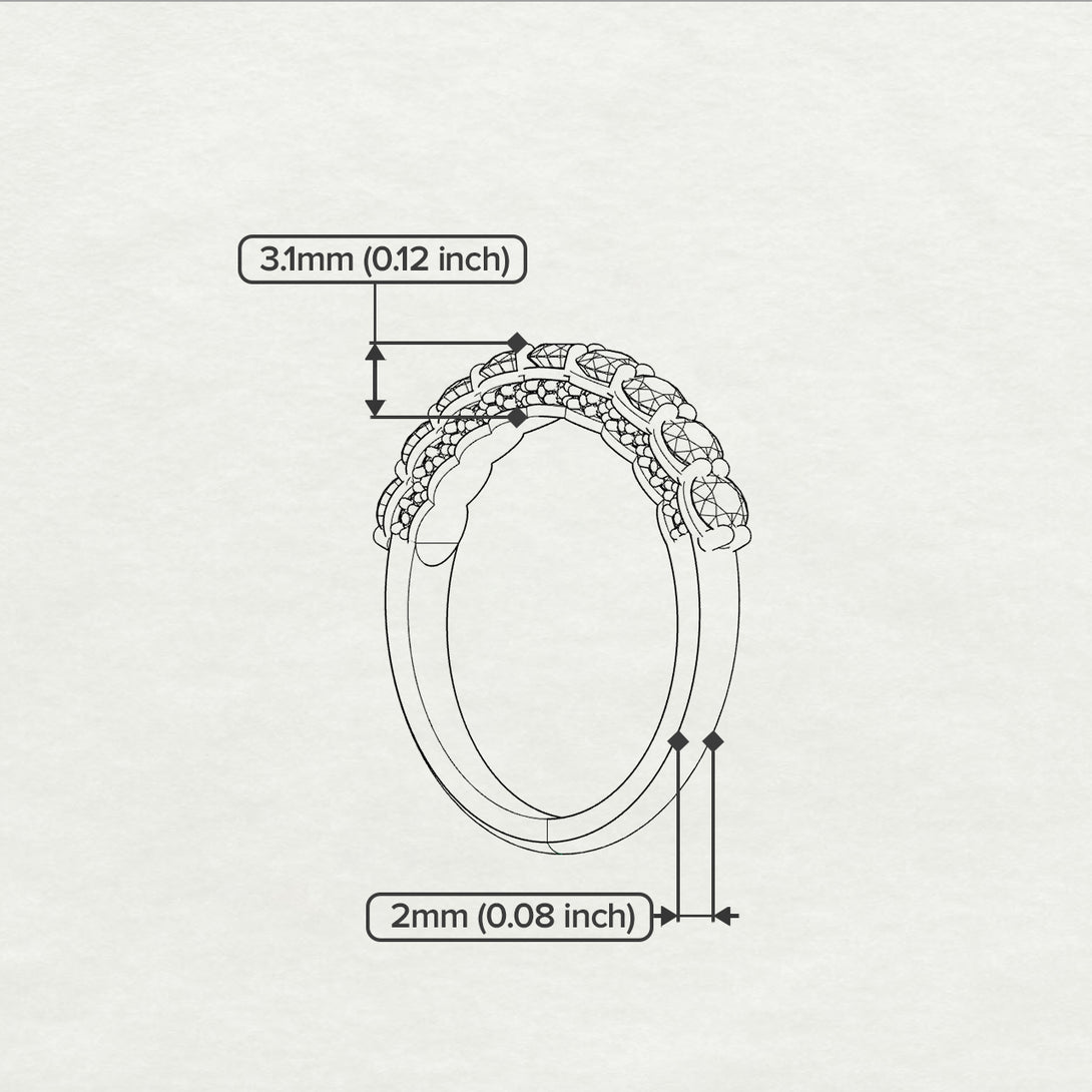 Round Cut Diamond 14K Gold Wedding Ring  - Jimena No. 17